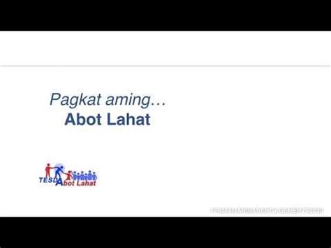 TESDA ABOT LAHAT Jingle with Lyrics .